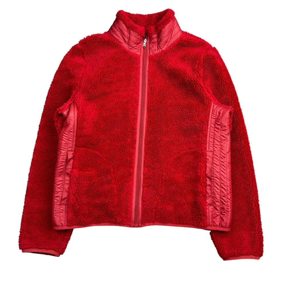 Lauren Ralph Lauren Active Fleece Jacket Women's Large Red Deep Pile Full Zip